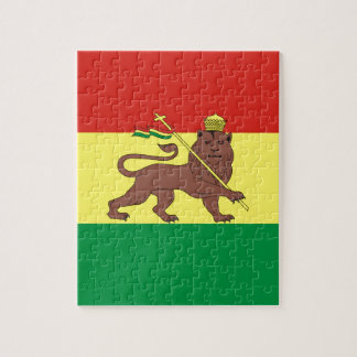 Puzzle Vieux drapeau éthiopien avec le lion de Judah