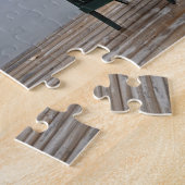 Puzzle Vieux fauteuil par lac (Côté)