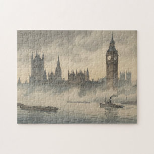 Puzzle Vieux Londres dans l'estampe japonaise sur bois de