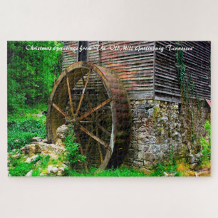 Puzzle Vieux Moulin Gatlinburg Tennessee. Vœu de Noël