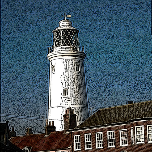 Puzzle vieux phare traditionnel en ville côtière anglaise