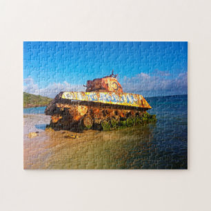 Puzzle Vieux réservoir de guerre militaire Porto Rico.