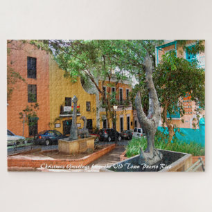 Puzzle Vieux Town de Porto Rico. Vœux de Noël