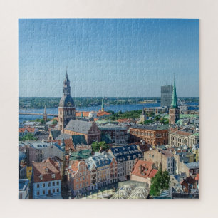 Puzzle View of Riga city center from above
