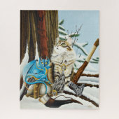 Puzzle Viking Cat Blue Dragon (Vertical)