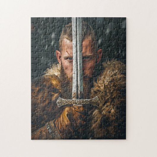 Puzzle Viking Warrior in Authentic Attire (Vertical)