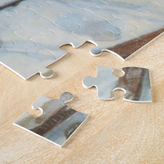 Puzzle Village brûlé en hiver (par Albert Edelfeue) (Côté)