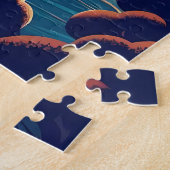 Puzzle Village côtier fantaisiste sous le ciel étoilé de (Côté)