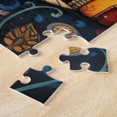 Puzzle Village d'aquarelle couleur Whimsical (Côté)