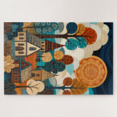 Puzzle Village d'art populaire piqué - Patchwork Soleil & (Horizontal)