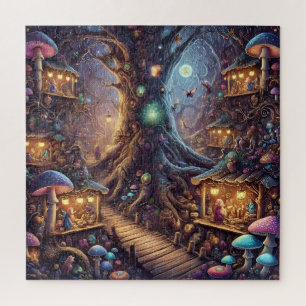 Puzzle Village de conte de fées de l'arbre enchanté Fanta