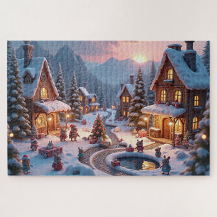 Puzzle Village de Noël Bois Champêtre Fantaisie