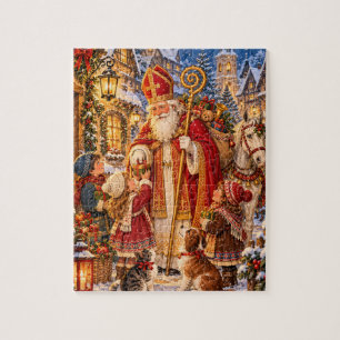 Puzzle Village de Noël du Vieux Monde de Saint-Nicolas Li