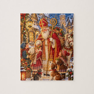 Puzzle Village de Noël du Vieux Monde de Saint-Nicolas Li