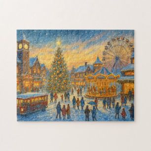 Puzzle Village d'hiver de la fête de Noël