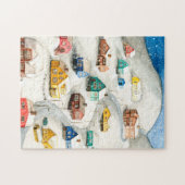 Puzzle Village hivernal enneigé Art (Horizontal)