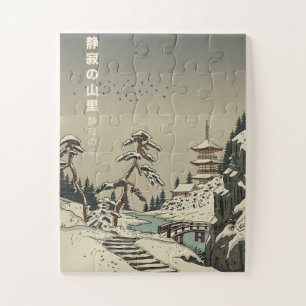 Puzzle Village japonais en hiver