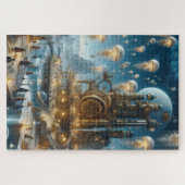 Puzzle Ville ancienne futuriste Steampunk avec méduses (Horizontal)