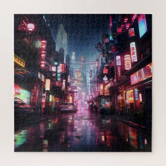 Puzzle Ville asiatique de Cyberpunk (Vertical)