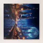 Puzzle Ville de nuit Sci-Fi (Horizontal)