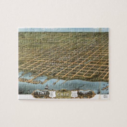 Puzzle Ville de vue d'oeil d'oiseau d'Erie Pennsylvanie (Horizontal)