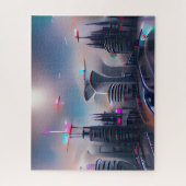 Puzzle Ville futuriste colorée | Difficile (Vertical)