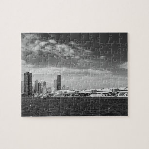 Puzzle Ville - horizon et le pilier BW de Chicago de