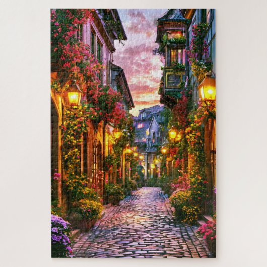 Puzzle Ville magique au coucher du soleil (Vertical)