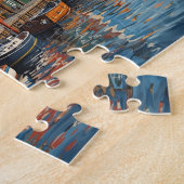 Puzzle Ville phare du port coloré (Côté)