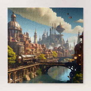Puzzle Ville Steampunk au bord de l'eau