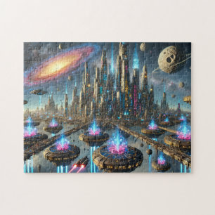 Puzzle Villes Stellaires Paysage Urbain Néon Futuriste