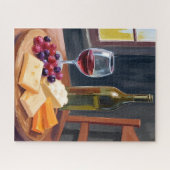 Puzzle Vin & Fromage | Peinture à l'huile (Horizontal)