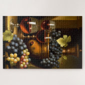 Puzzle Vin Rouge Et Raisins (Horizontal)