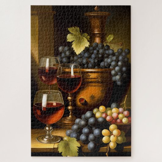 Puzzle Vin Rouge Et Raisins (Vertical)