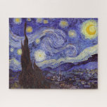 Puzzle Vincent Van Gogh Starry Nuit Vintage Art<br><div class="desc">Vincent van Gogh Starry Night Art Peinture Starry Night est un tableau de l'artiste post-impressionniste néerlandais Vincent van Gogh. Le ciel bleu de la nuit est rempli de nuages tourbillonnants, d'étoiles et d'une lune brillante croissant. La Nuit étoilée est la seule nocturne de la série de vues depuis la fenêtre...</div>