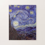 Puzzle Vincent Van Gogh Starry Nuit Vintage Art<br><div class="desc">Vincent van Gogh Starry Night Art Peinture Starry Night est un tableau de l'artiste post-impressionniste néerlandais Vincent van Gogh. Le ciel bleu de la nuit est rempli de nuages tourbillonnants, d'étoiles et d'une lune brillante croissant. La Nuit étoilée est la seule nocturne de la série de vues depuis la fenêtre...</div>