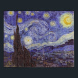 Puzzle Vincent Van Gogh Starry Nuit Vintage Art<br><div class="desc">Vincent van Gogh Starry Night Art Peinture Starry Night est un tableau de l'artiste post-impressionniste néerlandais Vincent van Gogh. Le ciel bleu de la nuit est rempli de nuages tourbillonnants, d'étoiles et d'une lune brillante croissant. La Nuit étoilée est la seule nocturne de la série de vues depuis la fenêtre...</div>