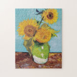 Puzzle Vincent Van Gogh - Trois tournesols dans un vase<br><div class="desc">Trois tournesols dans un Vase / Vase avec trois tournois - Vincent Van Gogh,  août 1888 - Sunflowers 1888 première version (F453)</div>