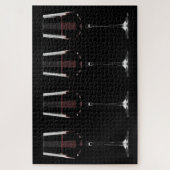 Puzzle Vins avec vin rouge sur noir (Vertical)