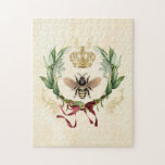 Puzzle Vintage<br><div class="desc">Moderne Vintage Botanique Queen Bee miel insecte,  rétro vintage élégant feuillage,  bouquet de fleurs jardin botanique,  printemps de la feuille florale,  illustration aquarelle dessin luxe,  couronne art queen nectar,  jolie beauté buzz,  ailes jaunes animal,  or sauvage abeille nature,  insecte bee miel insecte, </div>