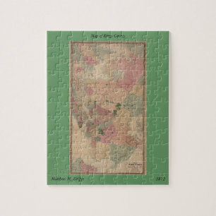 Puzzle Vintage 1872 Brooklyn Map - New York City, Queens