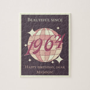 Puzzle Vintage 1964 60e anniversaire rétro violet