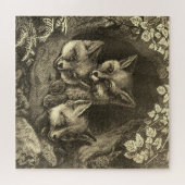 Puzzle Vintage 3 petits renards intelligents antiques pou (Horizontal)