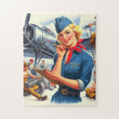 Puzzle Vintage Airplane Pin-up (Vertical)
