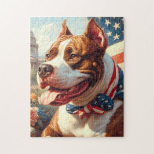 Puzzle Vintage American Pit Bull Terrier Peinture