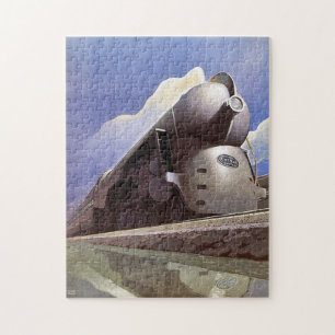 Puzzle Vintage Art Deco Locomotive Train Ad