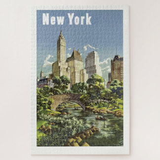 Puzzle Vintage Art New York City Travel Illustration