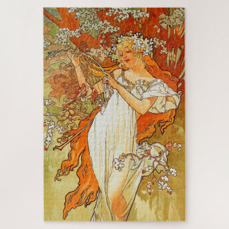 Puzzle Vintage Art Poster Spring by Alphonse Mucha