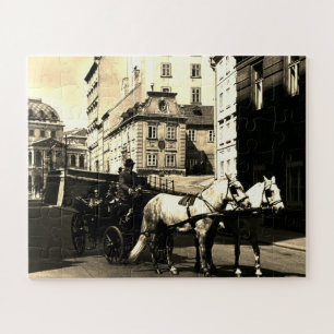 Puzzle Vintage Autriche Vienne Dreimaderlhaus Fiaker