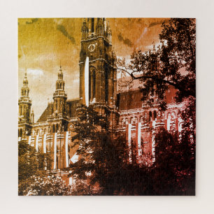 Puzzle Vintage Autriche Vienne Rathaus hôtel de ville
